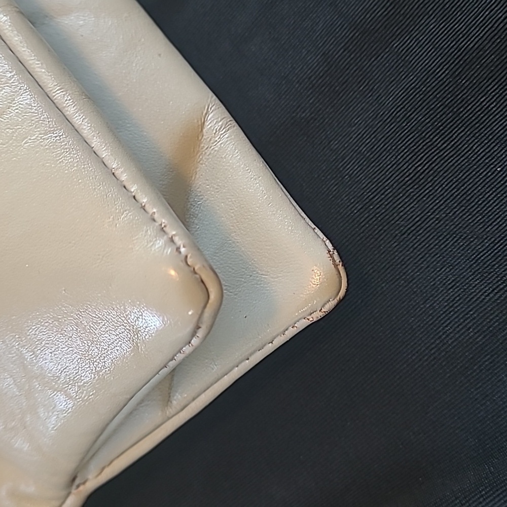 Ruth Saltz Chic Vintage Soft Grey Buttery Leather Clutch Fold Over - Picture 6 of 13